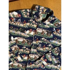 Vintage Johnny Cotton‎ Football Shirt XXL Made USA All Over Sports Print